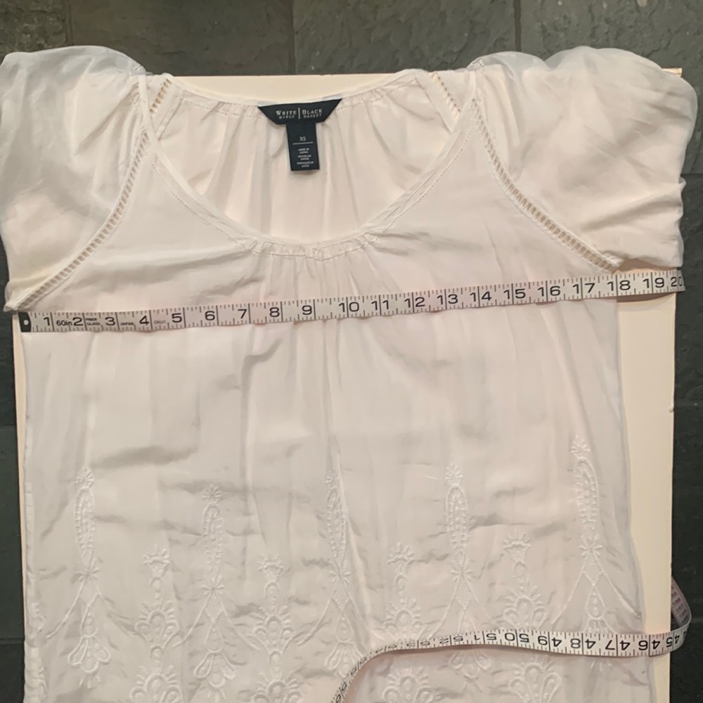 White House Black Market boho long sleeve embroidered lace tunic Size XS - Picture 11 of 15